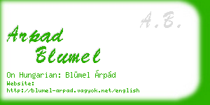 arpad blumel business card