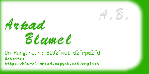 arpad blumel business card